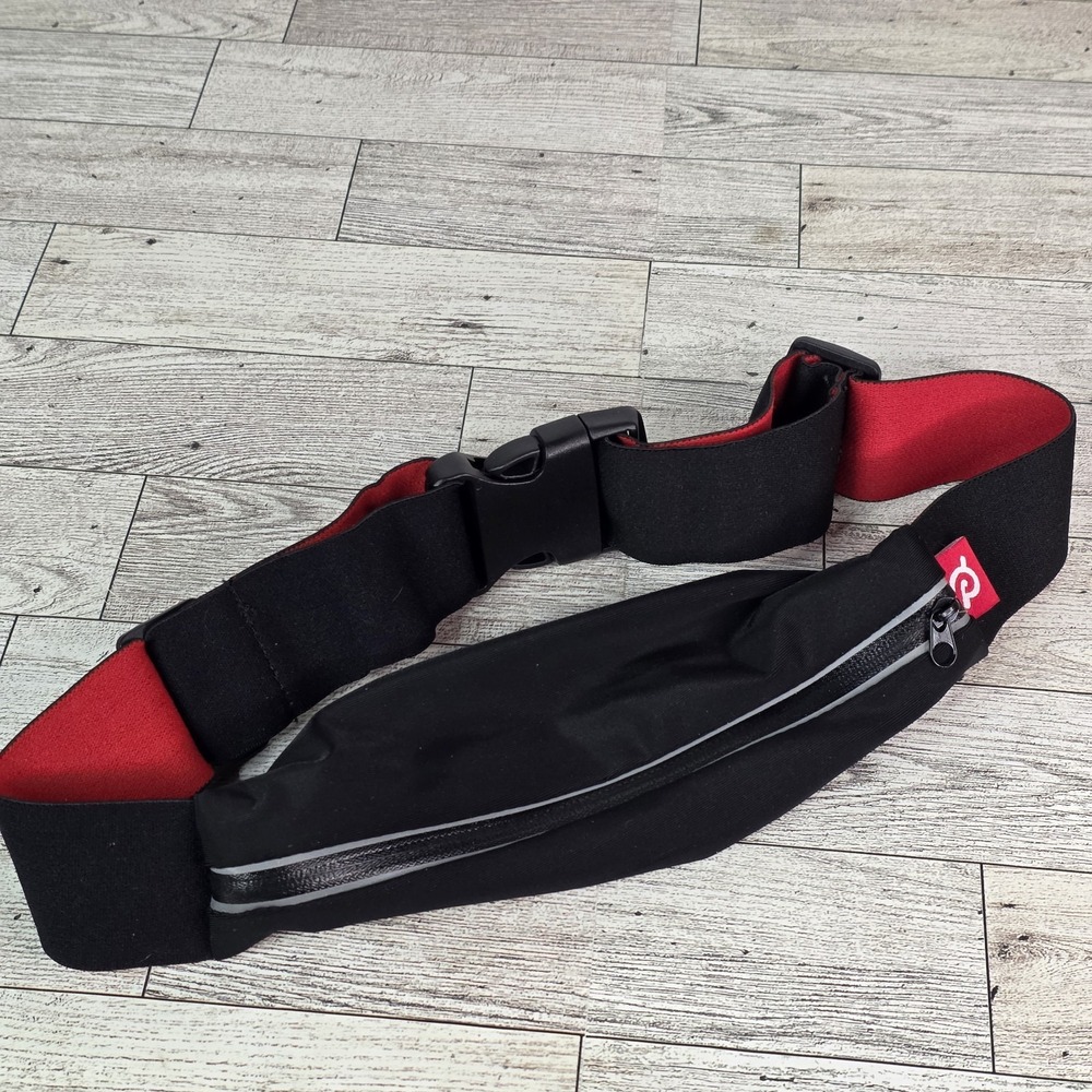 Black Peloton Running Belt Waist Pack Adjustable Unisex Zippered Pouch